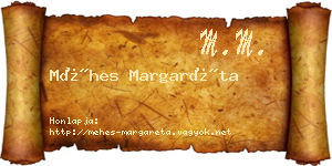 Méhes Margaréta névjegykártya